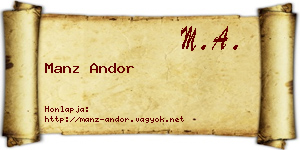 Manz Andor névjegykártya